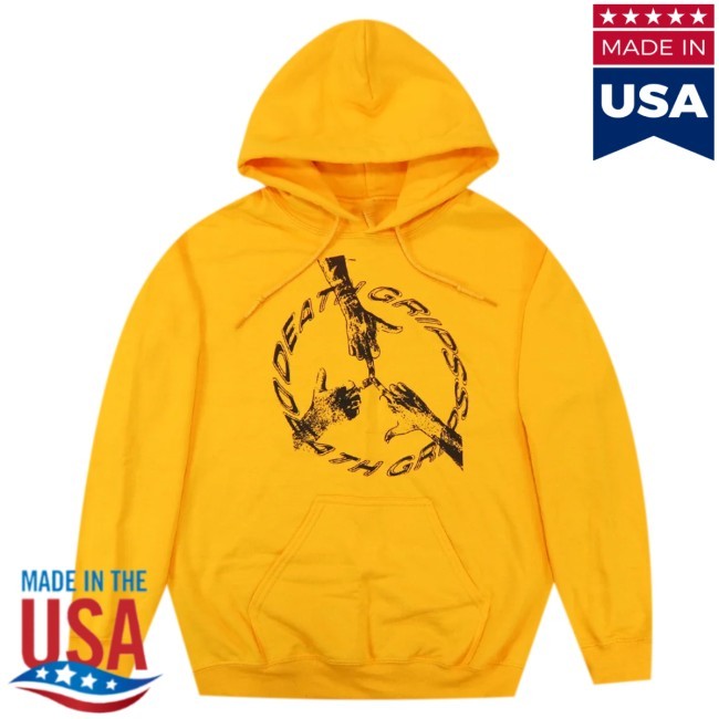 Official Death Grips Merch Peace Gold Pullover Hoodie